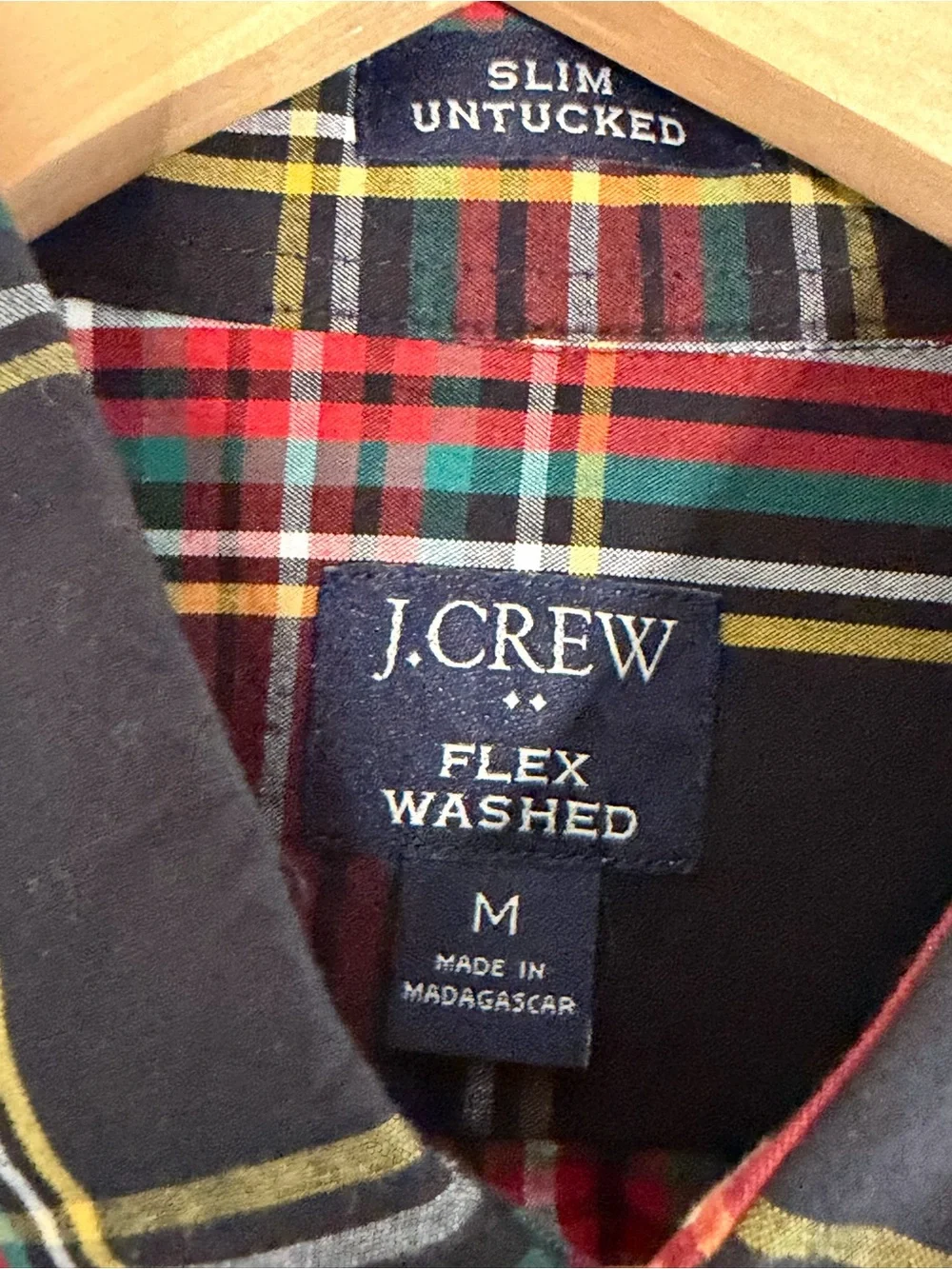 J Crew Flex Plaid Shirt Mens M Slim Untucked Stretch Cotton‎ Button Down Preppy
